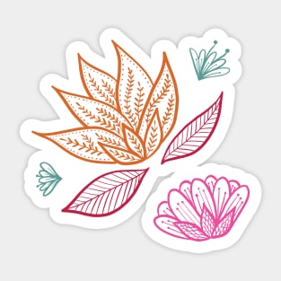 Bohemian Florals - Magenta Sticker